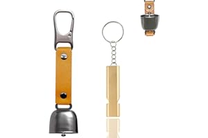 YUCHIYA Bear Bell with Magnetic Silencer|Bear Bells for Hiking & Camping|Bear Deterrent Device with Emergency Whistle & Carabiner to Scare Animals|Bear Alarm for Outdoor Biking Fishing Climbing