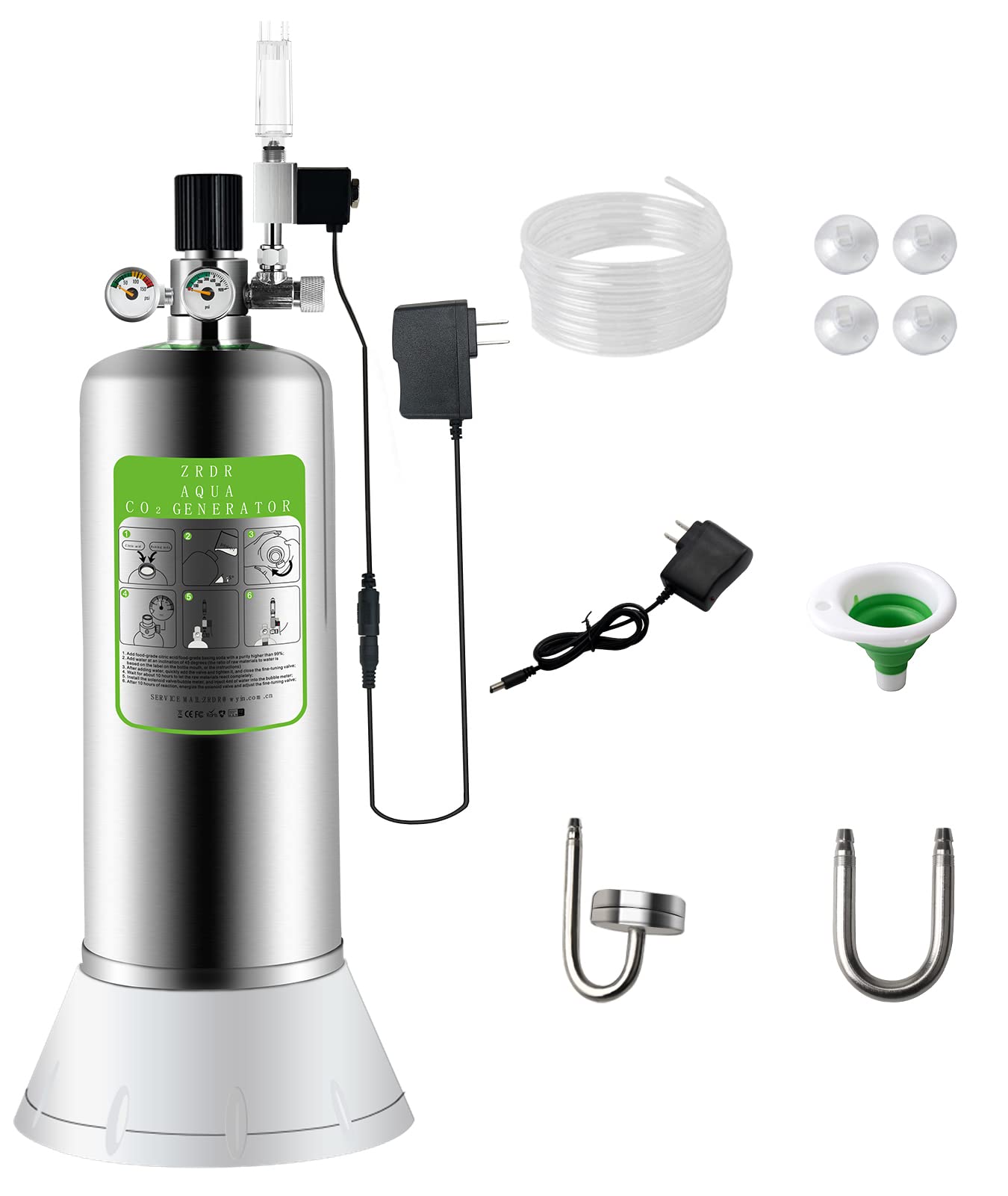 Photo 1 of ZRDR 4L Co2 Generator System with Dual Gauge Display Pressure Gauge,DIY Co2 Generator System Kit, Automatic Pressure Relief Valve Bubble Counter for Plants Aquarium, Stable Output