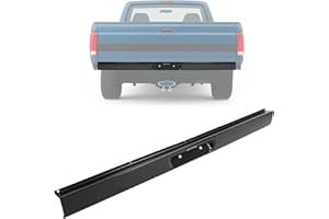 KUAFU Rear Roll Pan Compatible with 1987-1996 Ford F150 Styleside/Fleetside Bed W/LED License Light and Plate Box Bumper Rollpan Face Bar Steel Black
