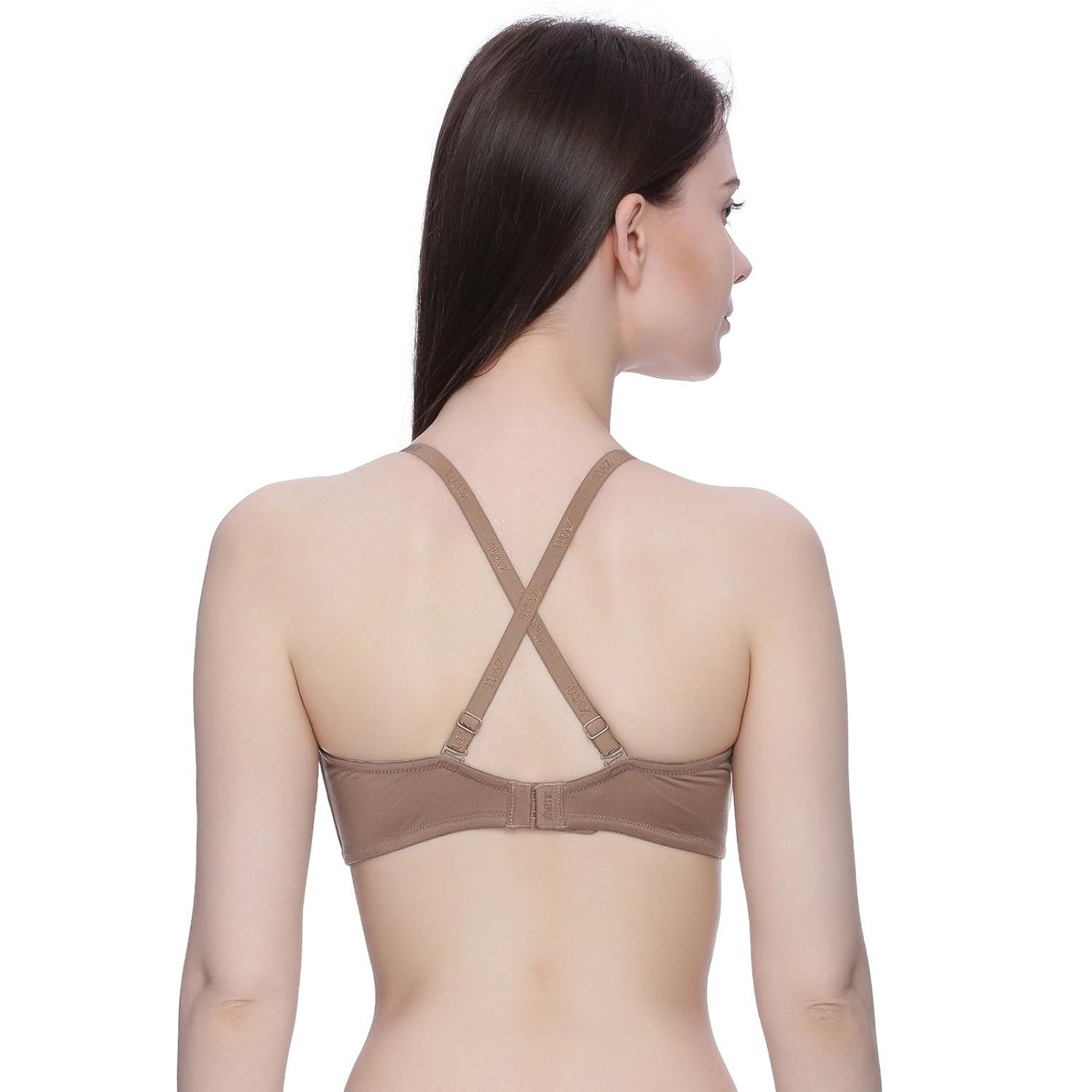 zivame at work super soft padded strapless bra- brown