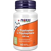 NOW Supplements, L-Tryptophan 220 mg, Encourages Positive Mood*, Supports Relaxation*, 60 Veg Capsules