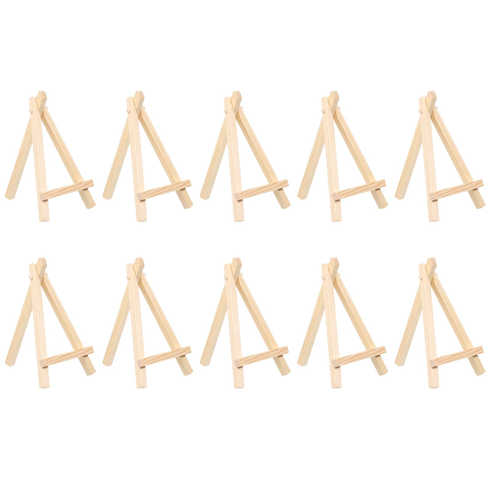PATIKIL 5.9" Wooden Art Easel, 10 Pack Display Stand Portable Tripod Holder Canvas Frame Foldable Artist Tabletop Display for Drawing Painting Art Studio