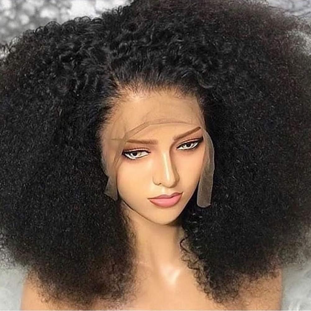 Kinky Curly Lace Front Wig Human Hair 150% Density MSGEM 13x4 Kinky Curly Glueless Brazilian Lace Wig 18inch Kinky Curly Lace Front Wig