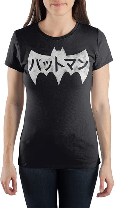 Amazon Com Dc Comics Japanese Batman White Bat Logo Black Tee Shirt T Shirt Clothing