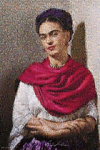 Frida Kahlo Mosaic Poster (Made With Pictures of Frida and her paintings) - (24" X 36") A Certified PosterOffice Print with Holographic Sequential Numbering for Authenticity