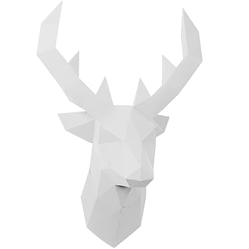 Papershape Hirsch 3d Papier Tier Safari Ohne Kleben Ausgeschnitten Und Vorgefalzt Wandtrophäe Als Deko Aus Fsc Papier In 3 Farben Hirsch Kopf Maße -