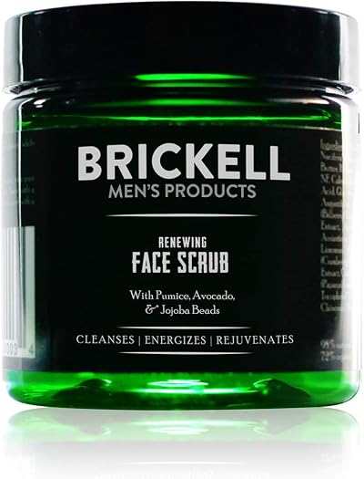 Brickell Men’s Renewing Face Scrub 118 mL Natural Organic Exfoliant