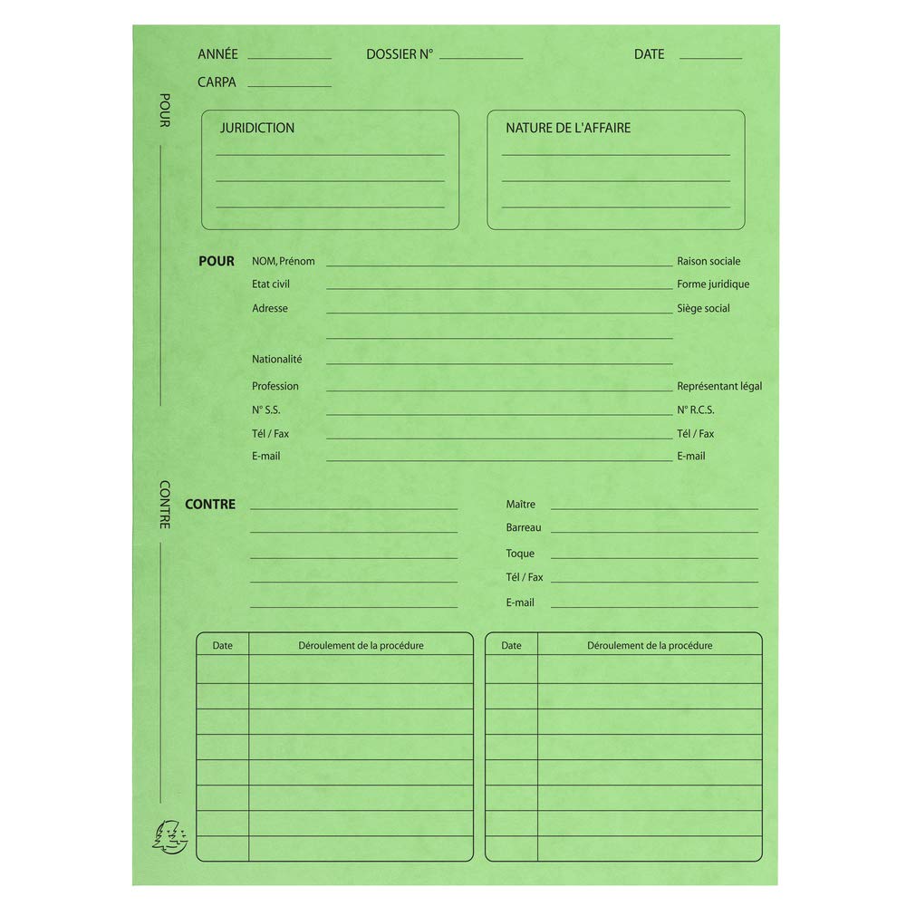 Exacompta - Ref 445103E - Cardboard Document Folder Without Flap - 250 x 320mm in Size, Suitable for A4 Documents Pre-Printed Cover - For Building Inspections