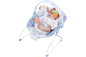 FURMUBEI Portable Baby Bouncer Seat with 8 Melodies, 3 Vibration Levels & Adjustable Volume, Foldable Infant Bouncer Rocker with Safety Harness for Baby 0-6 Months, Indoor & Outdoor Use BR2401