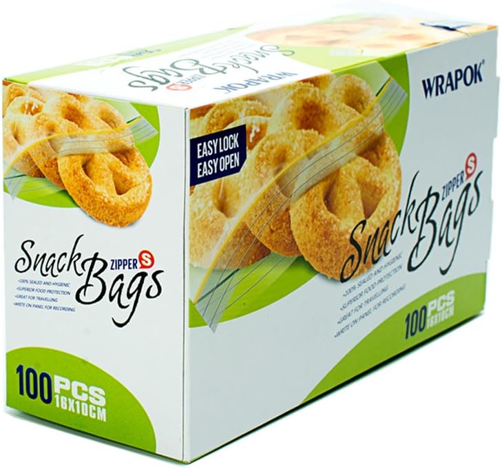 WRAPOK Small Freezer Bags Ziplock Sandwich Food Bags Reusable Snack Lunch Bag for School Kids - 6.3 x 4 Inch(100 Count) - Image 3