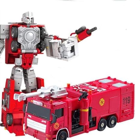 Amazon Co Jp おもちゃ アニメフィギュア戦闘ロボットモデル ヒーローレスキューロボット 子供用誕生日ギフトコレクションおもちゃ 車のロボットモデルデコ 消防車赤 トイモデル ホーム キッチン