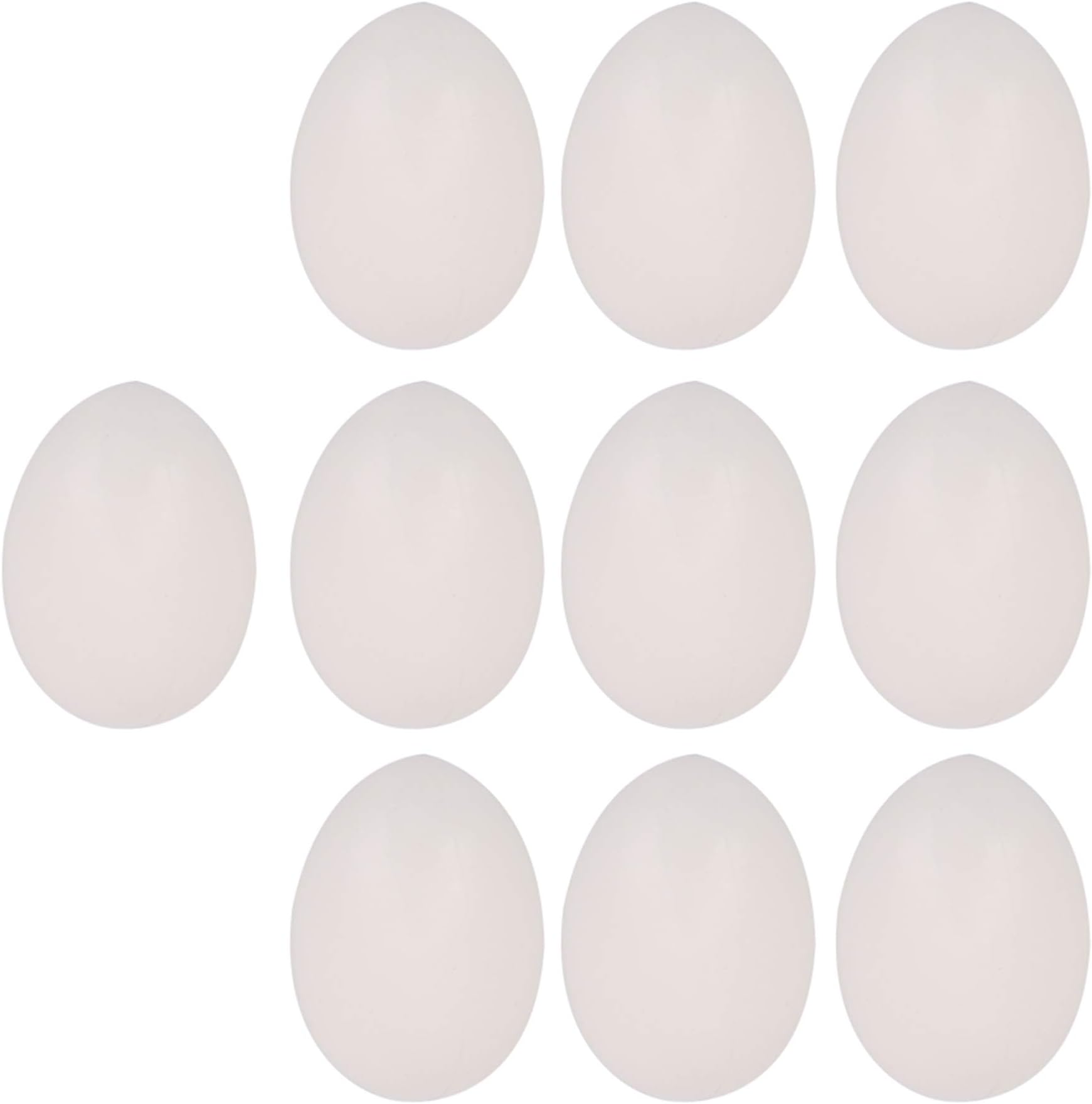 Yibuy 10 pcs/lot Solid Plastic Eggs Dummy Eggs For Pigeons Magician Fake Eggs White