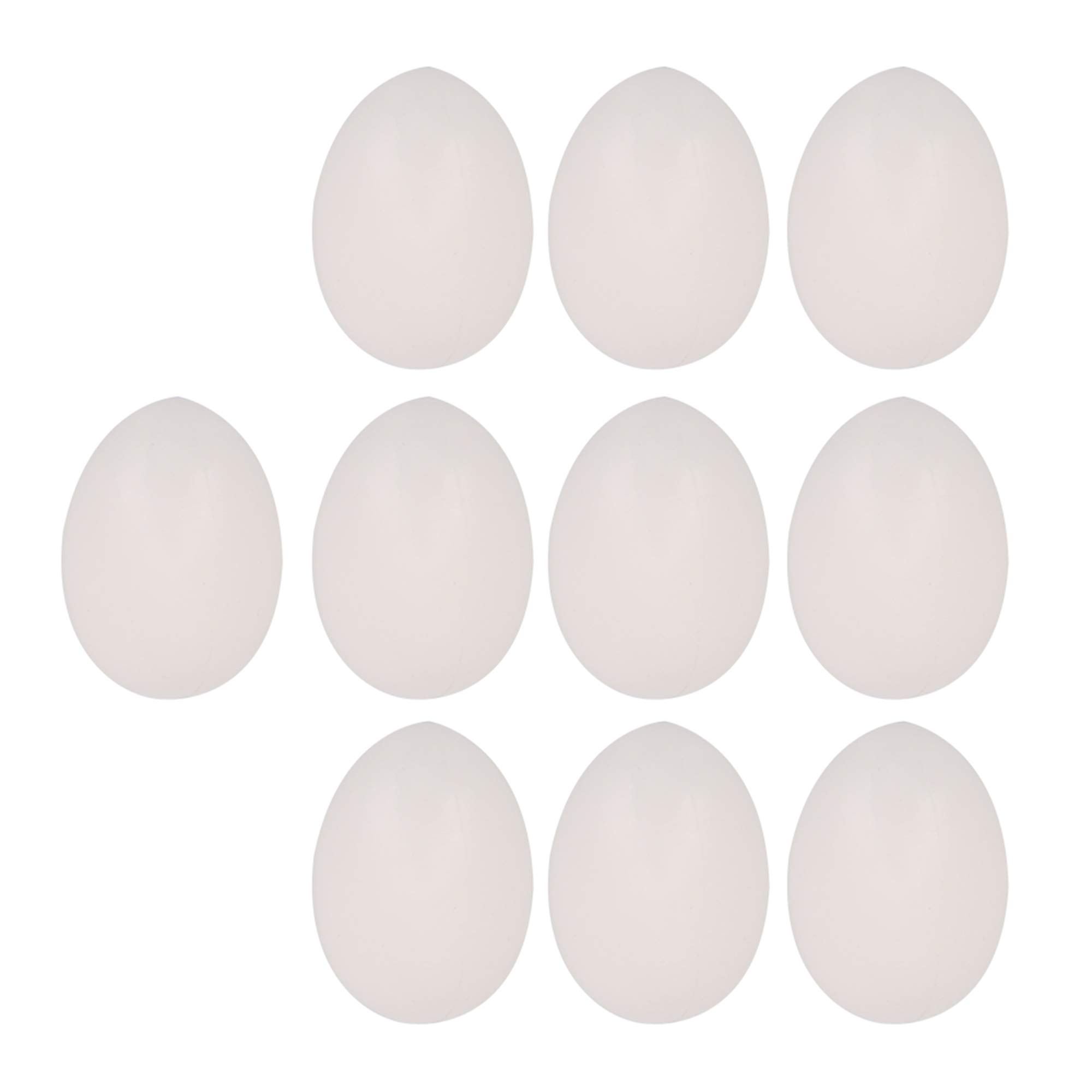 RDEXP 10x Artificial Solid Plastic Dummy Fake Eggs for Breeding Hatching White 36x26mm