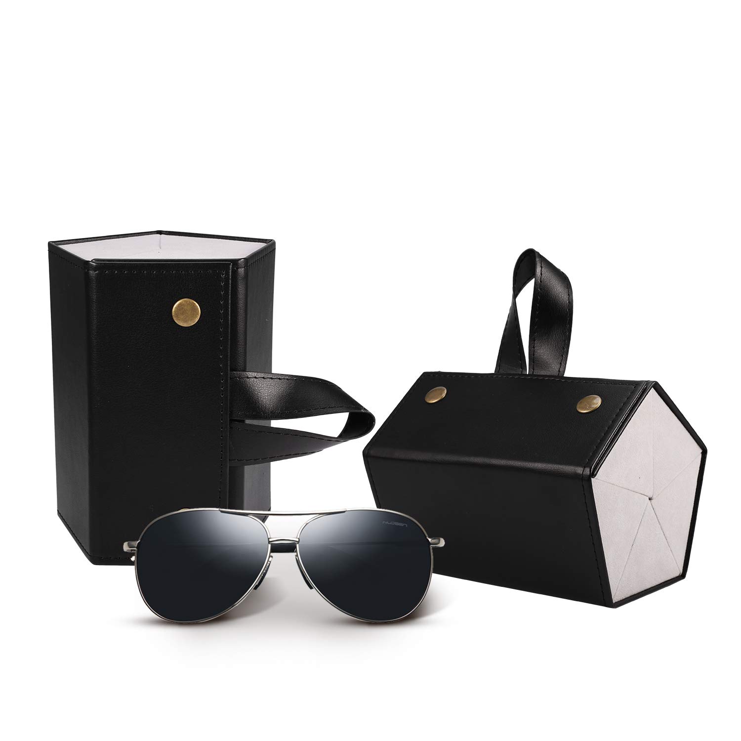 PU Eyeglasses Storage Case Box Multiple Hanging Eyewear Holder Display SMARTTOP 5-Slot Travel Sunglasses Organizer Collector