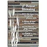 House Blessing Rustic Wood Plaque - Easel & Hanging Hook 6x9 Inch - Vertical Plaques Wall Art & Tabletop Decoration for Your Home or Office | A House Blessing within this house may Gods Peace abide...