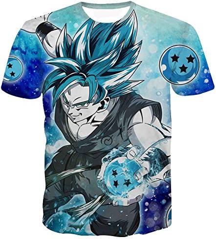Dragon Ball Series T-Shirt Men's 3D Dragon Ball Printing Simple Creative Short-Sleeve T-Shirt 85% Polyester 15% Spandex Summer Short-Sleeve Clothing European Size S-2XL