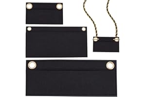 WADORN 3pcs Felt Purse Organizer Inserts for Pochette, Envelope Bag Insert Organizer Flip Wallet Insert Liner DIY Bag Conversion Insert for Women Clutch UPTOWN Pochette, Black