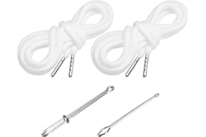 PATIKIL 51 Inch Drawstring Cords, 2pcs Replacement Draw Strings with 2pcs Easy Threaders for Shorts Pants Jackets Coats Sweat
