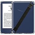 SFFINE Clear Case Compatible for 6" Kindle 11th Generation 2022 & Kindle 2024 12th Generation 6 inch,Thin Slim Soft Flexible Silicone TPU Rubber Cover for Kindle 11th/12th Gen 2022/2024 (Black Strap)