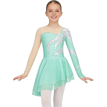 Ropa Deportiva Patinaje Vestido De Patinaje Artístico LIUHUO Para Niñas Y Adolescentes - Color Negro Rhinestones Patinaje Hielo