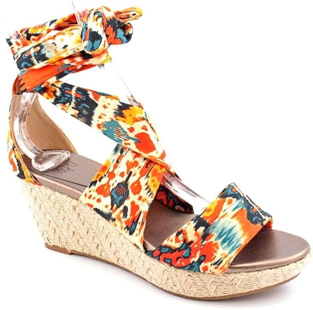 Amazon.com: Impo Women's Gee Sunset Orange Multi Ankle-high Fabric Sandal - 7.5m: Shoes