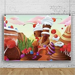 DORCEV 6x4ft Candy Land Backdrop for Kids Birthday