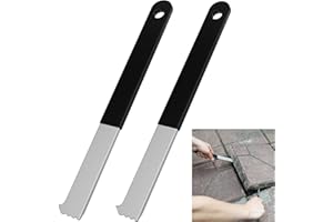 WEIGUZC 2Pcs Paver Puller, Paver Extractor Tool with Joint Scraper Micro Teeth & Gripper Slots, Paver Removal Tool for Garden Lawn Yard Patio Paver Brick Block Replacement, 9""×1""