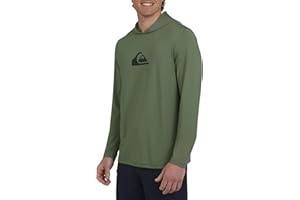 Quiksilver Men's Swimwear Regular Fit UPF 50 Sun Tee Hooded Rash Guard Shirt (S-XXL)