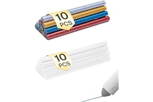 HOTO Lot de 20 mini bâtons de colle chaude, 6 couleurs, bâtons de colle fondue pour travaux manuels, bricolage, étanchéité, 0