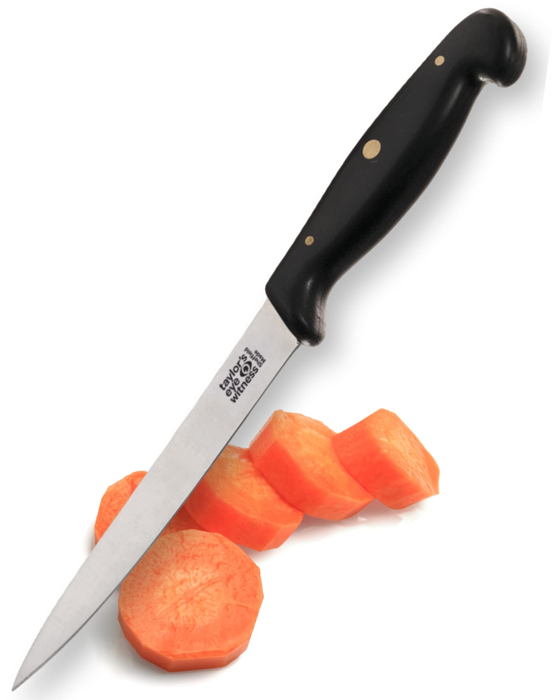 Taylors Eye Witness Professional Series British Made Long Kitchen Knife - 12cm Cutting Edge with an Ultra Fine, Pointed Blade, Precision Ground from High Carbon Stainless Steel. 50yr Guarantee.