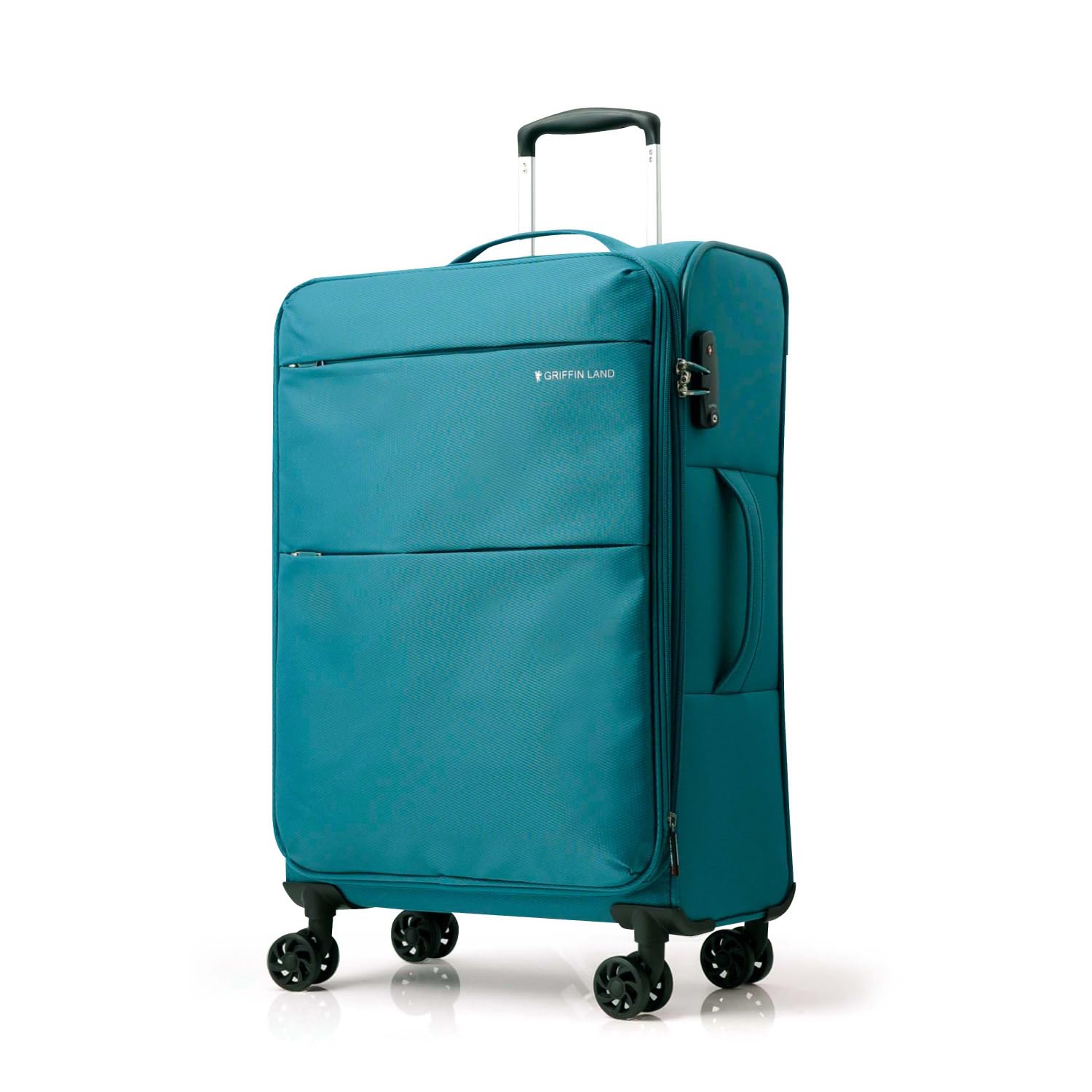 [グリフィンランド] スーツケース キャリーケース キャリーバッグ Mサイズ ソフトタイプ 軽量 おしゃれ かわいい TSAロック ダブルキャスター レディース 女子旅 海外 AIR6327 3～5泊 2.5kg 60L（拡張時66L） ティール商品画像