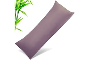 TELUS Body Cooling Pillow Cases Cover, Bamboo Rayon Body Pillowcases with Zipper Closure, Cool & Breathable Pillow Case for Hot Sleepers and Night Sweats, 20x54 inches, Greish Purple