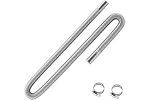 VEVOR Exhaust Hose, 47.2 inch Diesel Heater Flexible Exhaust Pipe, Stainless Steel Exhausts Hose with 2 Hose Clamps, Exhausts