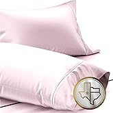 TEXAS LINEN CO. 100% Egyptian Cotton Standard/Queen Size Pillow Cases Set of 2-1000 Thread Count Pillow Cover - Soft, Breathable & Cooling Blush Pillowcases Set of 2 for Standard/Queen Pillows