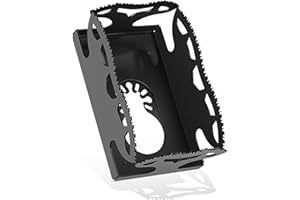 hylissus Upgrade Multitool Outlet Cutter Oscillating Tool Accesories for Single Gang Box Wood, Drywall Square Slot Outlet Remodel Electrical Box Cutter with Dewalt 20v & Milwukee M18 (Black)