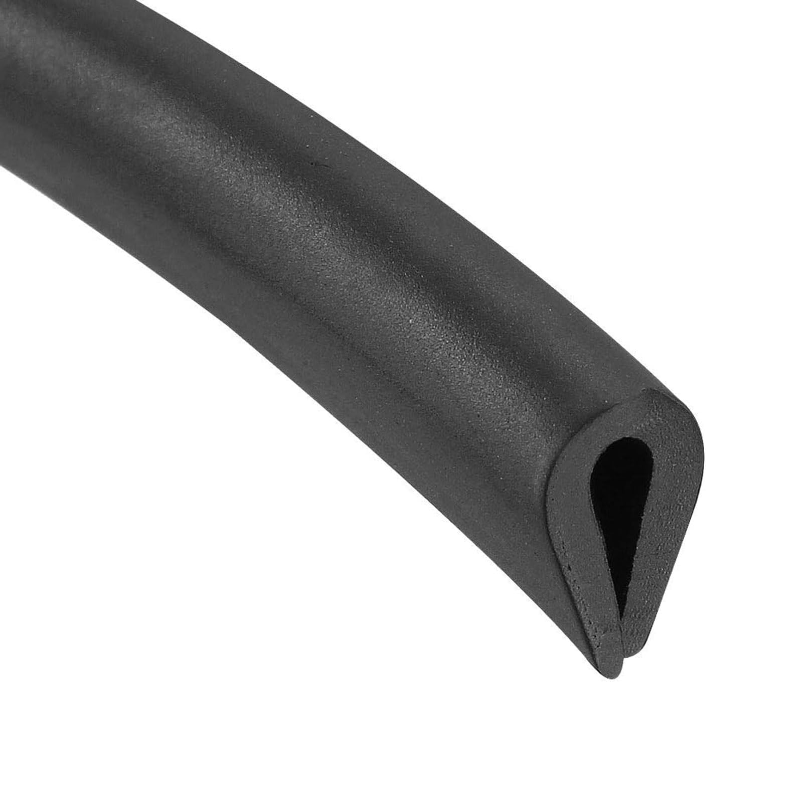 TA-VIGOR Edge Trim U Seal Black Rubber U Channel Edge Trim Rubber Seal, U Shape Weather Stripping for Edge Protector Fits 3/64'' - 5/64'' Edge 20Ft Length