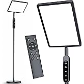 CAREMORR Light Therapy Lamp 12000 Lux,Sunlight Lamp with Touch&Remote Control, 4 Color Temperatures &5 Brightness Levels,Full Spectrum Daylight with 4 Timers,3-in-1 Retractable Floor Lamp.