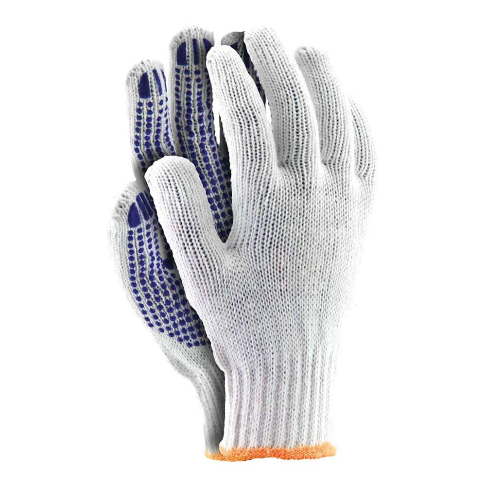 Reis RDZN600N8 Protective Gloves, White-Blue, 8 Size, Pack of 12