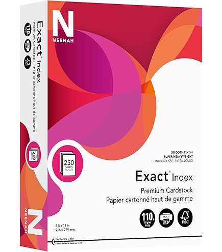 Amazon.com : Neenah Paper 40311 Exact Index Card Stock, 90lb