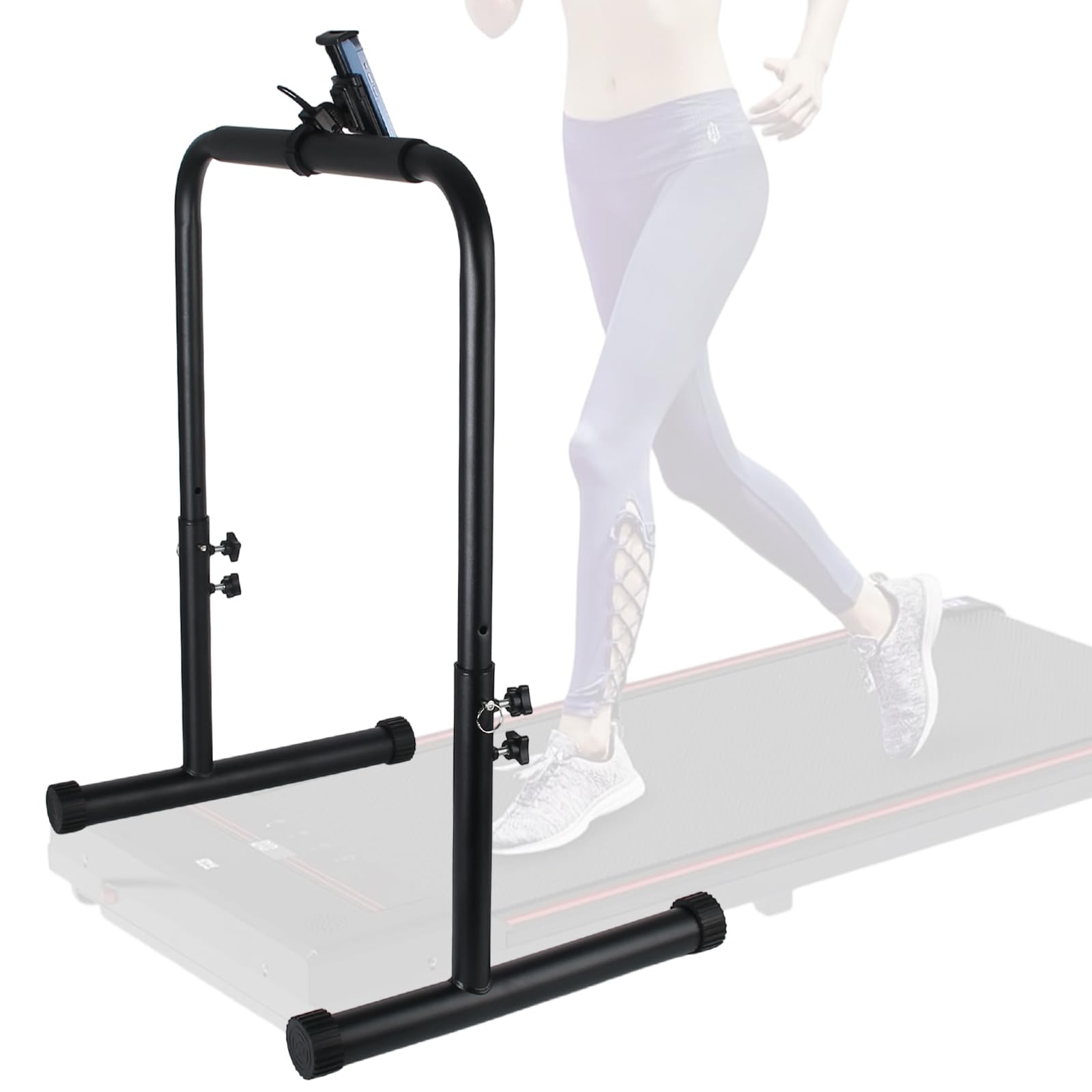 Photo 1 of 24.4 Inch Wide Handle Bar for Walking Pad Only with Phone Holder - Universal Fit, Stable & Non-Slip Handrail for Indoor Home Gym Workouts (Adjustable Height from 30.7 to 39.37 Inch)