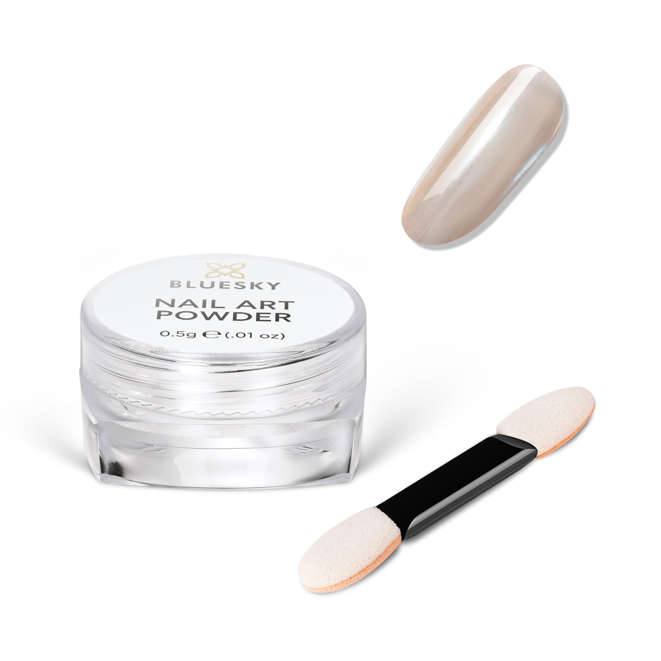 Bluesky Moonshine Nail Powder - Coral Starlight 5g - Pearlescent Chrome Powder, Glazed Donut Effect, Iridescent Powder for Nails