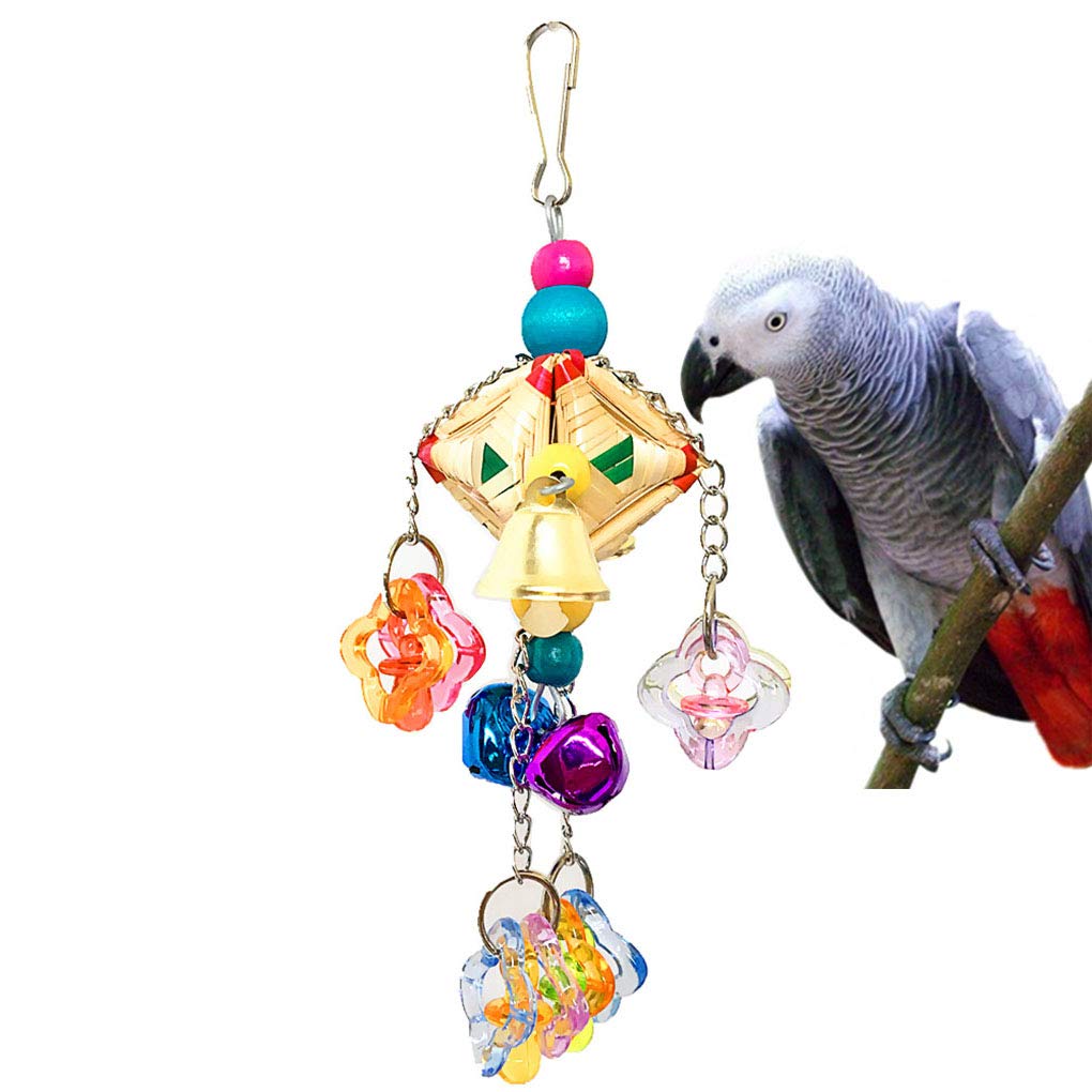 Birds Parrot Chewing Toy Pet Bird Cage Toys with Hanging Bell for Parakeet Cockatiel Conure Lovebirds Finch Canary