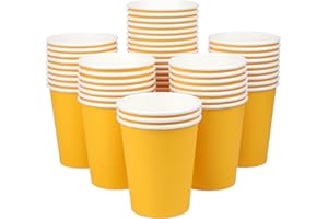 Yes!Fresh Kids Party Cups,50 Count,Multicolor Paper Cups For Weddding,Party,Picnic, BBQ, Travel, and Event(Yellow)