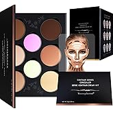 Youngfocus Cosmetics Cream Contour Best 8 Colors and Highlighting Makeup Kit - Contouring Foundation/Concealer Palette - Vegan & Cruelty Free - Step-by-Step Instructions Included