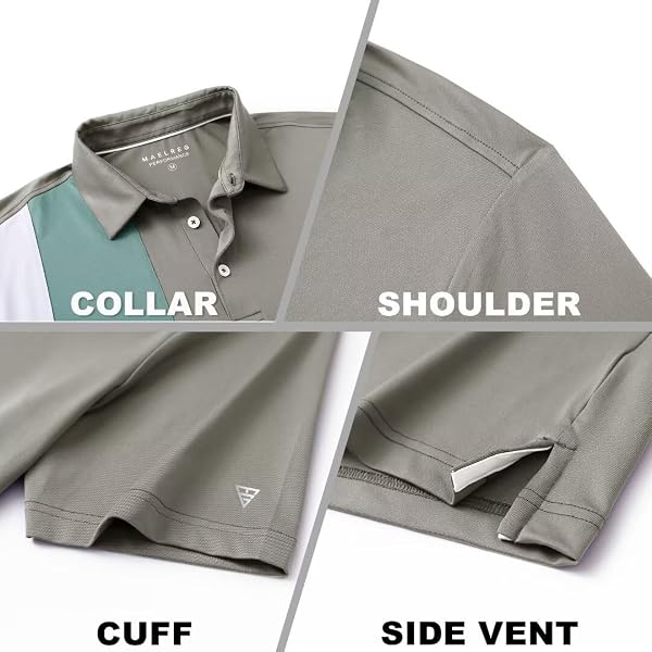 M MAELREG MENS POLO SHIRTS SHORT SLEEVE DRY FIT CASUAL COLLARED MOISTURE WICKING COLLARED GOLF POLO SHIRTS FOR MEN DARK KHAKI