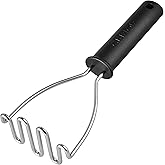 Potato Masher - Stainless Steel Wire Kitchen Tool for Mashing Vegetable, Food, Bean, Avocado - Dishwasher Safe