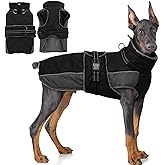 QBLEEV Warm Dog Jacket - Reflective, Adjustable Winter Coat with Turtleneck for Cold Weather, Waterproof Fleece Snowsuit for Small, Medium, Large Dogs