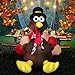 6 Foot Thanksgiving Inflatable Turkey, YUNLIGHTS Lighted Air Blown Inflatable Turkey with Pilgrim Hat Perfect Thanksgiving Autumn Decorations