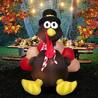 Amazon Com Yunlights 6 Foot Thanksgiving Inflatable Turkey Air