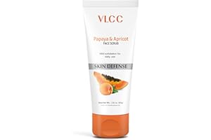 VLCC Papaya and Apricot Face Scrub - Facial Cleanser with Aloe Vera and Pineapple - Gentle Face Exfoliator for Smooth Skin - 